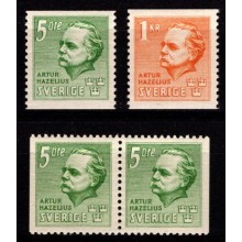 1941 - Sverige - AFA 292-93 & vandret par - Frimærke - Artur Hazelius mindeudgave - Postfrisk
